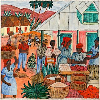 Gervais Emmanuel Ducasse (Haitian/Port-au-Prince, 1903-1988) Market Intrigue