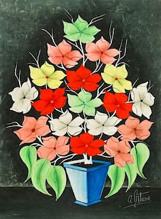 Andre Saturne (Haitian, 1923-1983) Flower Still Life