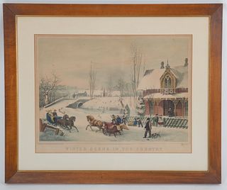 Joseph Hoover Lithograph Winter Scene