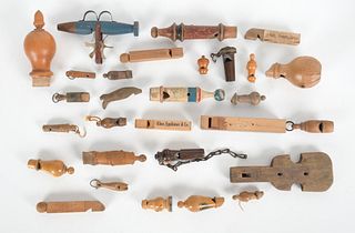 Large Group of Wooden Whistles