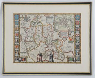 John Speed, Map of Oxfordshire circa. 1611