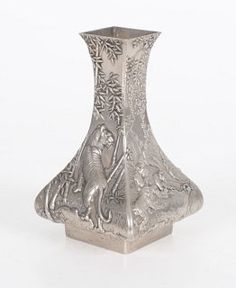A Japanese Metal Vase, Meiji Period