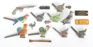 A Large Group of Vintage Novelty Whistles