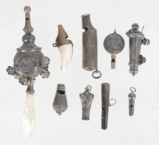 A Group of Silver Whistles