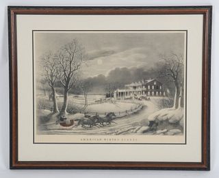 Currier Lithograph, American Winter Scenes