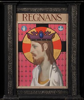  PORTRAIT OF KING RICHARD I THE LIONHEART "REGNANS" OIL PAINTING