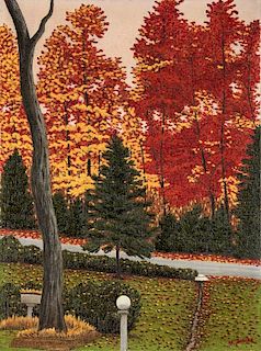 M. Zoeller (American, 20th c.) Autumn Landscape with Road