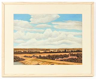 M. Zoeller (American, 20th c.) Landscape with Clouds