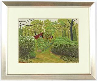 M. Zoeller (American, 20th c.) Red House and Garden