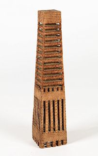 Tramp Art Tower of Babel Sculpture