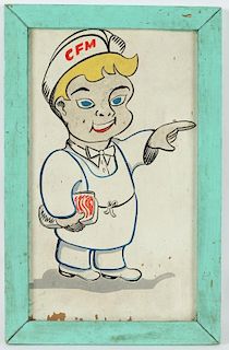 Hand Painted CFM Butcher Advertising Sign
