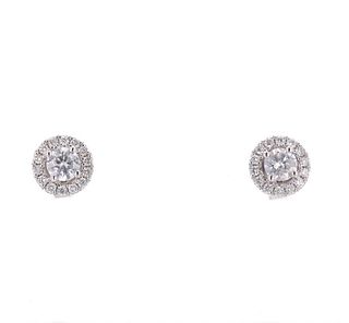 Halo Diamond Earrings & 14k White Gold Earrings