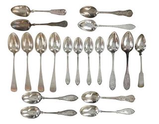 Ca. 1840- Large Decorative Sterling Spoons (19)