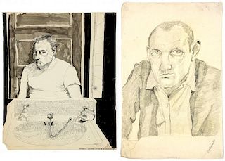 Jerry Cogburn (20th c.) Two Self-portraits