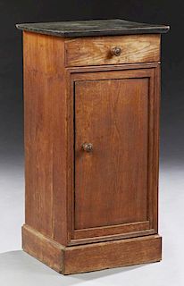French Louis Philippe Style Carved Oak Nightstand,
