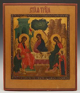 Russian Icon of the Old Testament Trinity, 19th c.
