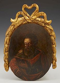 Russian Icon of St. Paul, 19th c., oil on convex w
