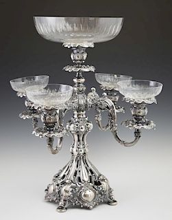 Silverplate Epergne, 20th c., by Reed and Barton,