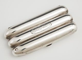 Sterling Three Finger Cigar Case, early 20th c., w