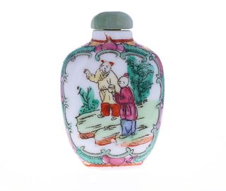 Chinese Famille Rose Gilt Porcelain Snuff Bottle