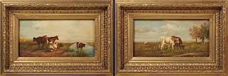 G. Roy, "Cows Watering," and "Cows Grazing," 20th