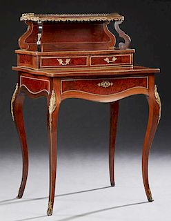 French Louis XV Style Ormolu Mounted Carved Walnut