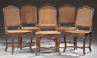 Set of Six French Louis XV Style Carved Beech Dini