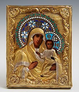 Russian Icon of the Virgin of Hodigitria, Mother o