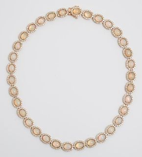 14K Rose Gold Link Necklace, each of the 34 links