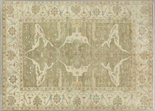 Turkish Angora Oushak Carpet, 9' 1 x 12'