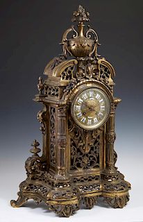 French Gilt Bronze Louis XVI Style Cartel Clock, l