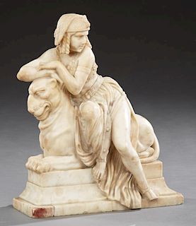 Art Nouveau Carved Marble Figural Group, c. 1900,