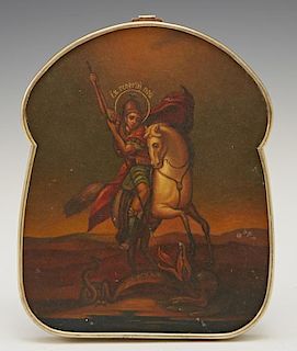 Russian Icon of St. George Slaying the Dragon, 19t