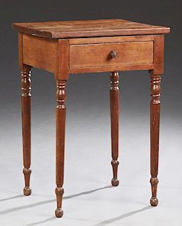 American Southern Carved Walnut Side Table, 19th c