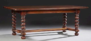 French Louis XIII Style Carved Walnut Dining Table