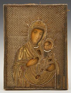 Russian Icon of the Virgin and Child, late 19th c.