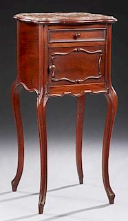 French Louis XV Style Carved Mahogany Marble Top N