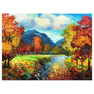 Alexander Antanenka, "Autograph Of Autumn" Original Painting on Canvas, Hand Signed with Letter of Authenticity.