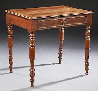 French Carved Walnut Writing Table, c. 1870, the r