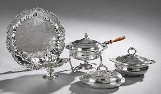 Group of Five Pieces of Silverplate, 20th c., cons