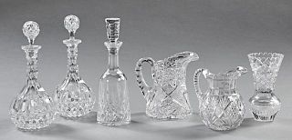 Six Pieces of Cut Crystal, 20th c., consisting of