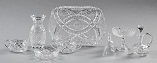 Eight Pieces of Cut Glass, 20th c., consisting of