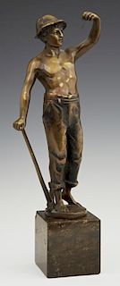 Raphael Hubert (1884- ), "Standing Figure of a Min