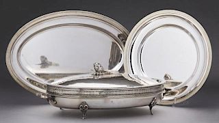 Group of Three Pieces of Silverplate, 20th c., con