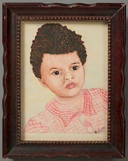 H. Gilette, "Portrait of a Black Child," 20th c.,