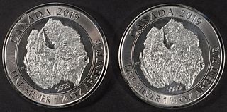 (2) 1.25 OZ .999 SILVER 2019 CANADIAN BISON ROUNDS