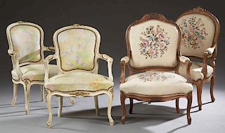Set of Four Polychromed Louis XV Style Carved Beec