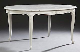 French Louis XV Style Polychromed Cherry Dining Ta