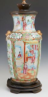 Large Chinese Famille Rose Baluster Vase, 19th c.,
