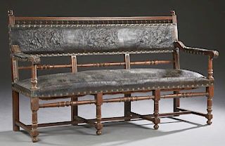 French Henri II Style Carved Walnut Sofa, 19th c.,